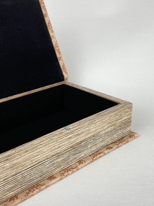 Boklåda linnestruktur rosa stor