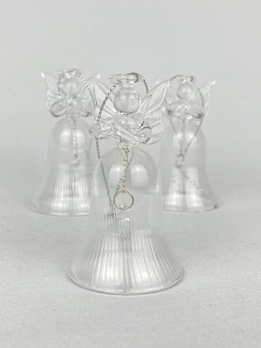 Glashänge med bjällra ängel 3-pack