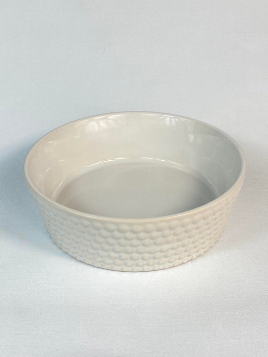 Skål beige med kantstruktur