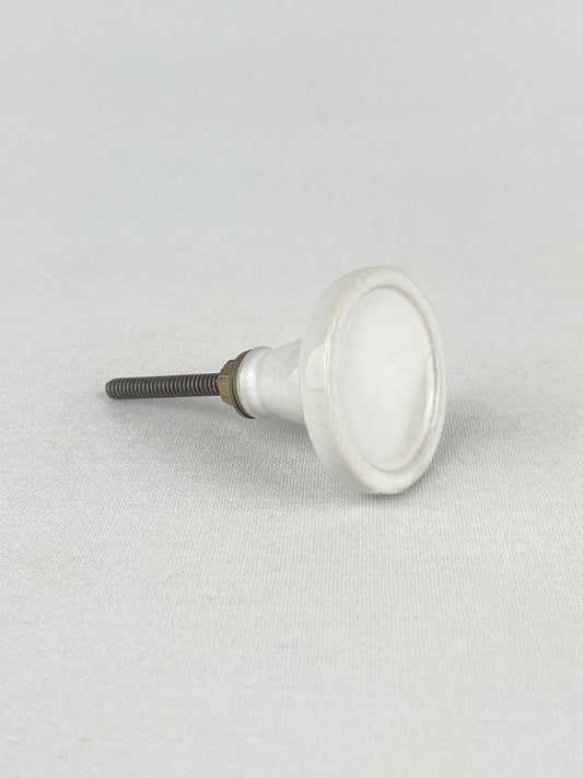 Knopp glaserat porslin vit