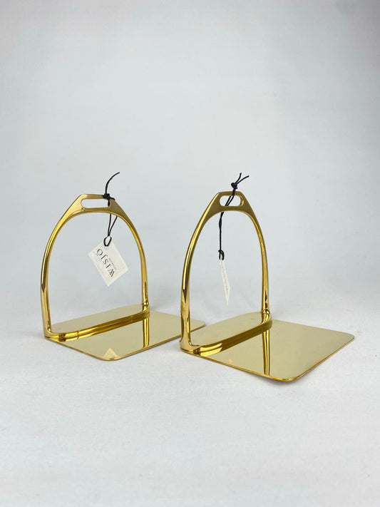 Bokstöd mässing stigbygel, set om 2