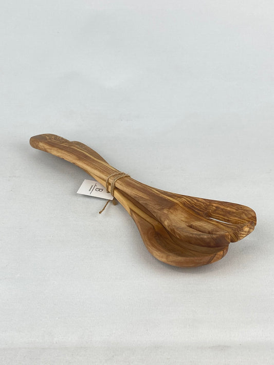 Salladsbestick olivträ handgjorda