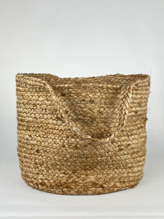 Väska/förvaringskorg jute flätad stor
