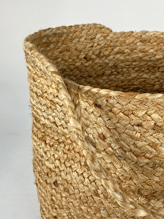 Väska/förvaringskorg jute flätad stor
