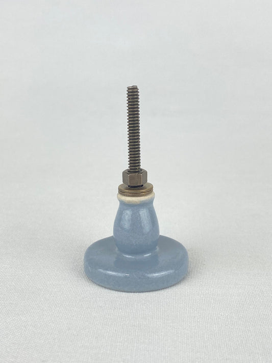 Knopp glaserat porslin grå/blå