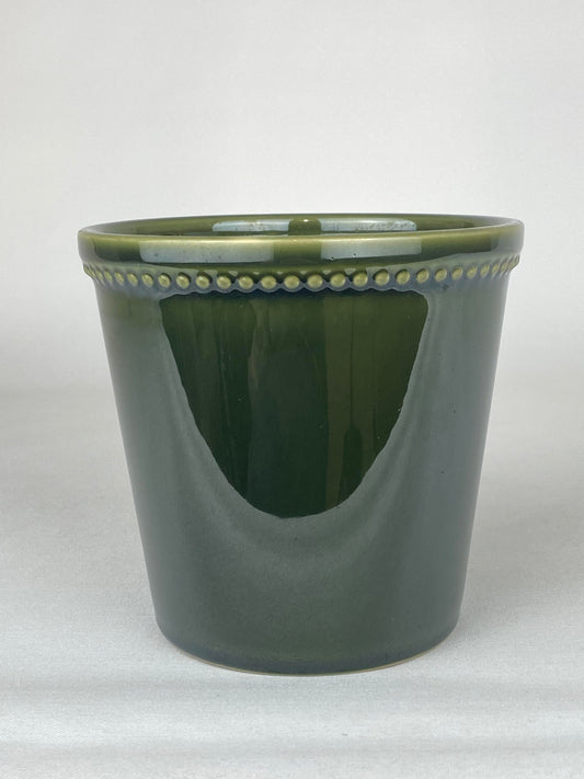 Kruka mörkgrön med pärlbård