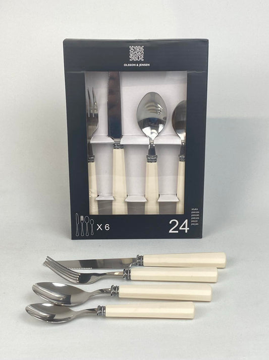 Bestickset 24 delar gräddvitt