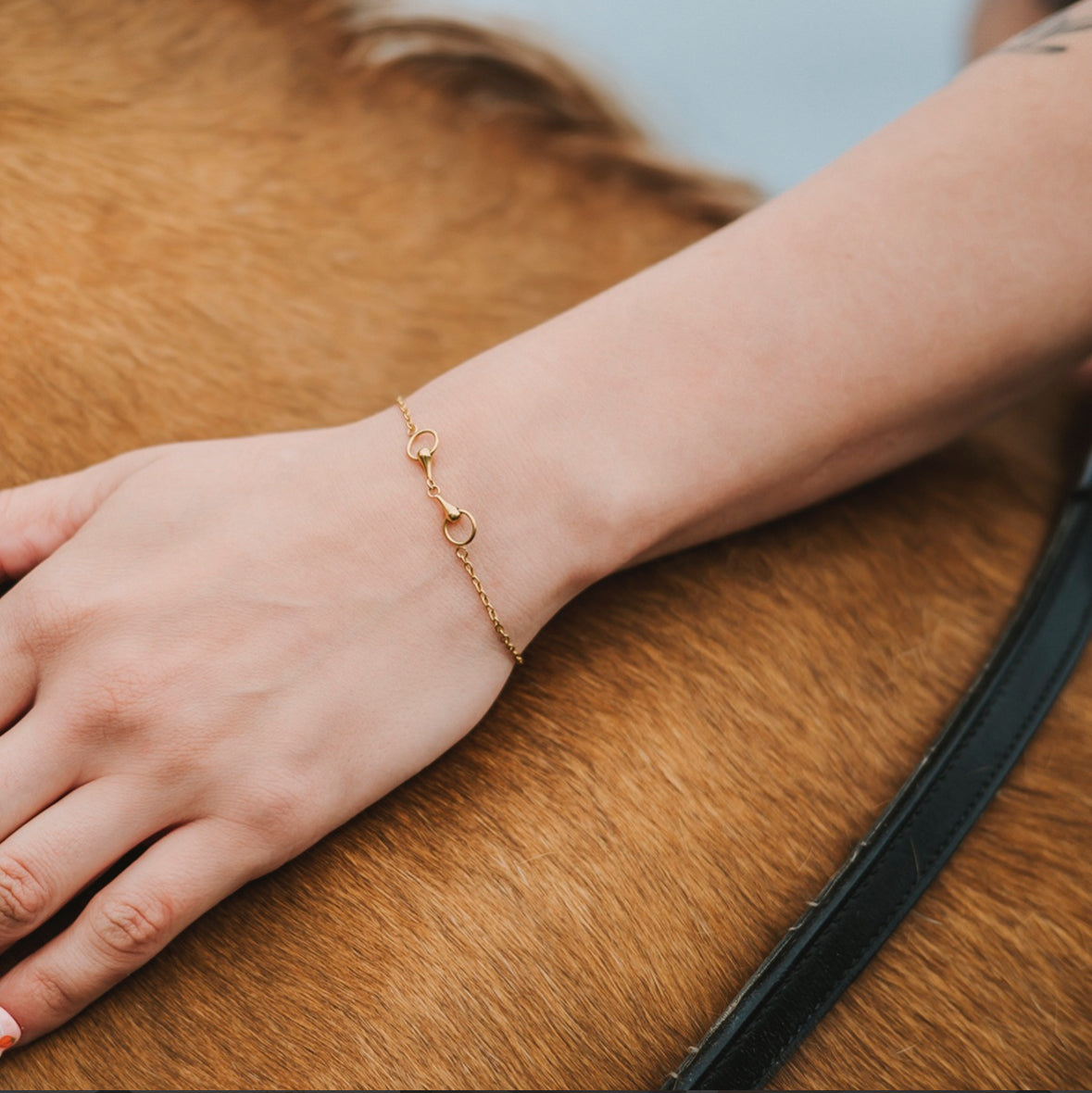 Armband tvådelat bett guldpläterat rostfritt stål