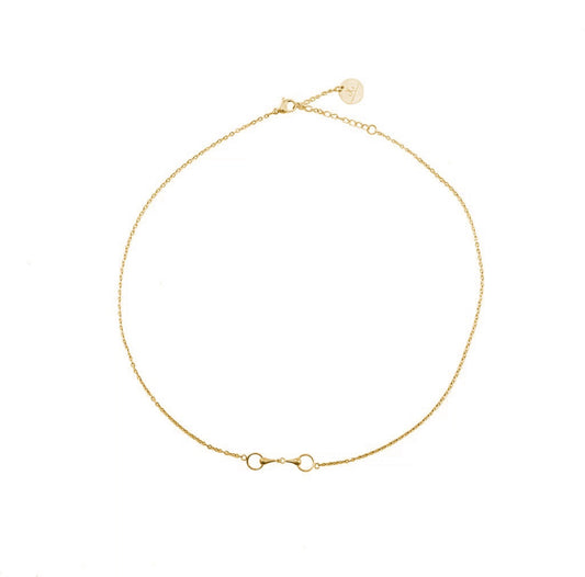 Halsband tvådelat bett guldpläterat rostfritt stål