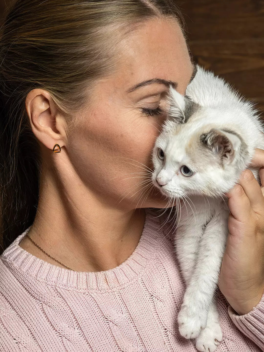 Örhängen guldpläterat stål - stigbygel