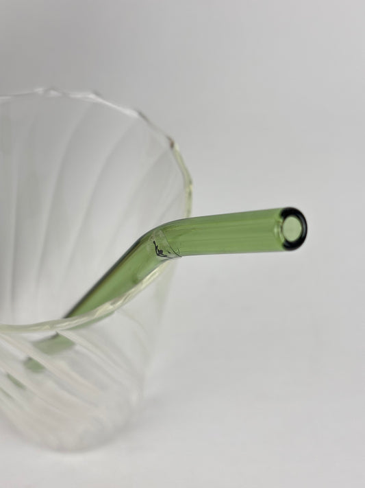 Sugrör i glas 4-pack grön