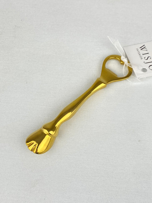 Kapsylöppnare hästhov i mässing - Gusums Mässing