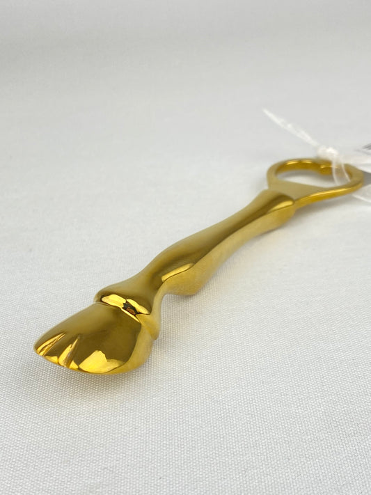 Kapsylöppnare hästhov i mässing - Gusums Mässing