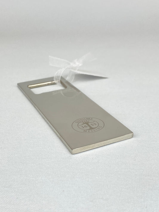 Kapsylöppnare rektangulär i nickelplätterad mässing - Gusums Messing