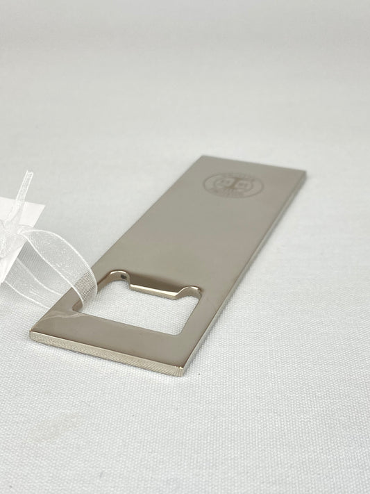 Kapsylöppnare rektangulär i nickelplätterad mässing - Gusums Messing