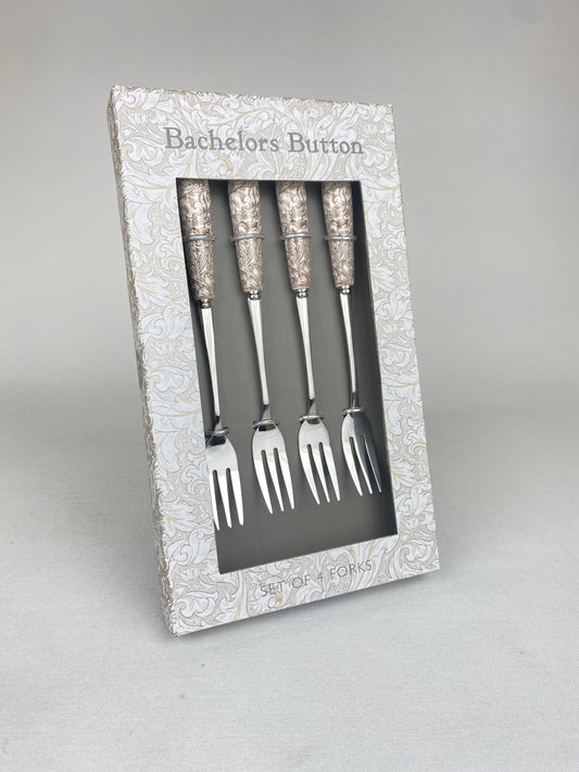 Dessertgaffel set om 4 - William Morris Batchelors Button