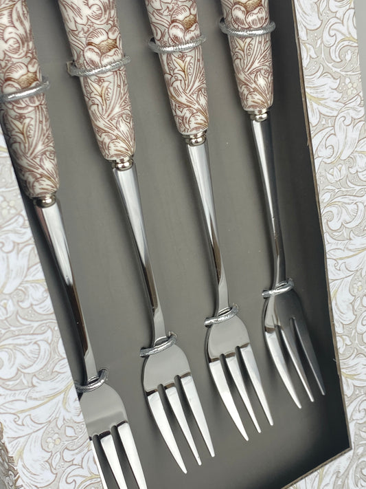Dessertgaffel set om 4 - William Morris Batchelors Button