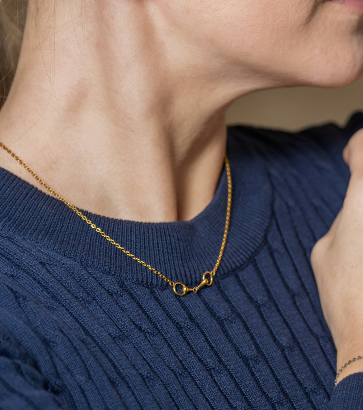 Halsband tvådelat bett guldpläterat rostfritt stål