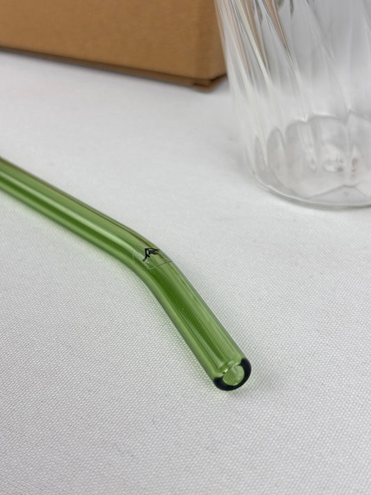 Sugrör i glas 4-pack grön