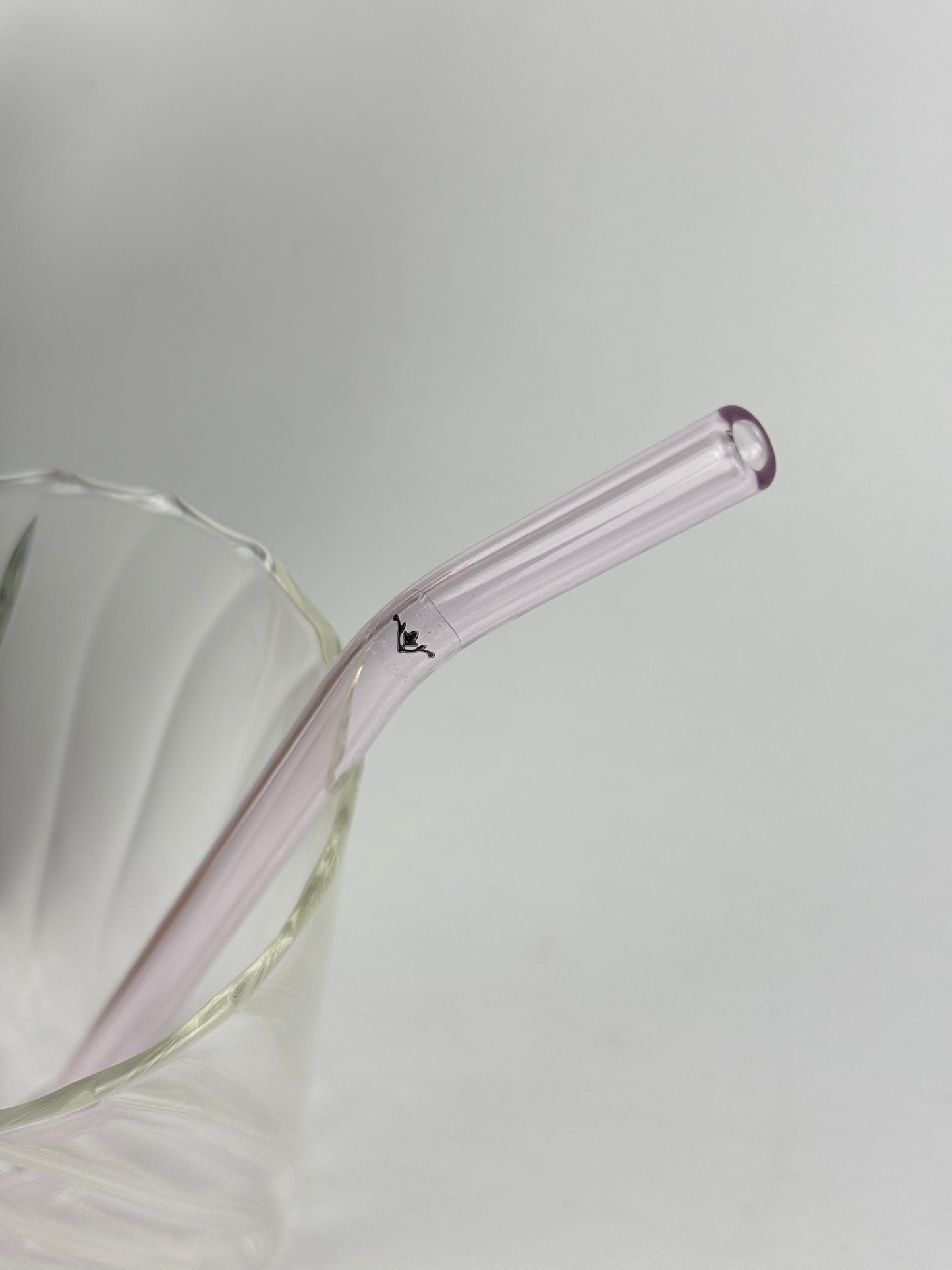 Sugrör i glas 4-pack rosa