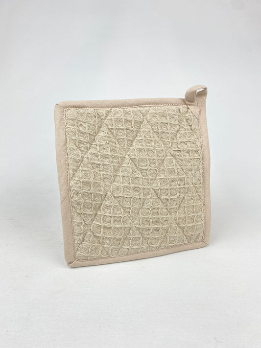 Grytlapp våfflad/quilt beige